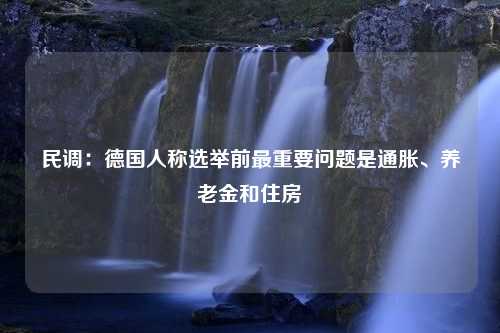 民调：德国人称选举前最重要问题是通胀、养老金和住房