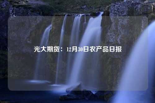 光大期货：12月30日农产品日报