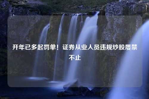 开年已多起罚单！证券从业人员违规炒股屡禁不止