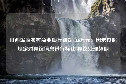 山西浑源农村商业银行被罚13.6万元：因未按照规定对异议信息进行标注 异议处理超期