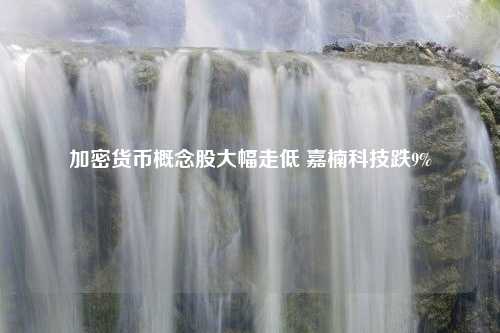 加密货币概念股大幅走低 嘉楠科技跌9%