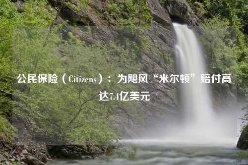 公民保险（Citizens）：为飓风“米尔顿”赔付高达7.4亿美元