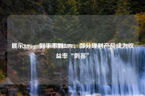 展示3.9%，到手不到2.7%，部分理财产品成为收益率“刺客”